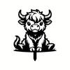 Wrought Iron Highland Cow Garden Stake Metal Art Outdoor Yard Decor Spring Gift