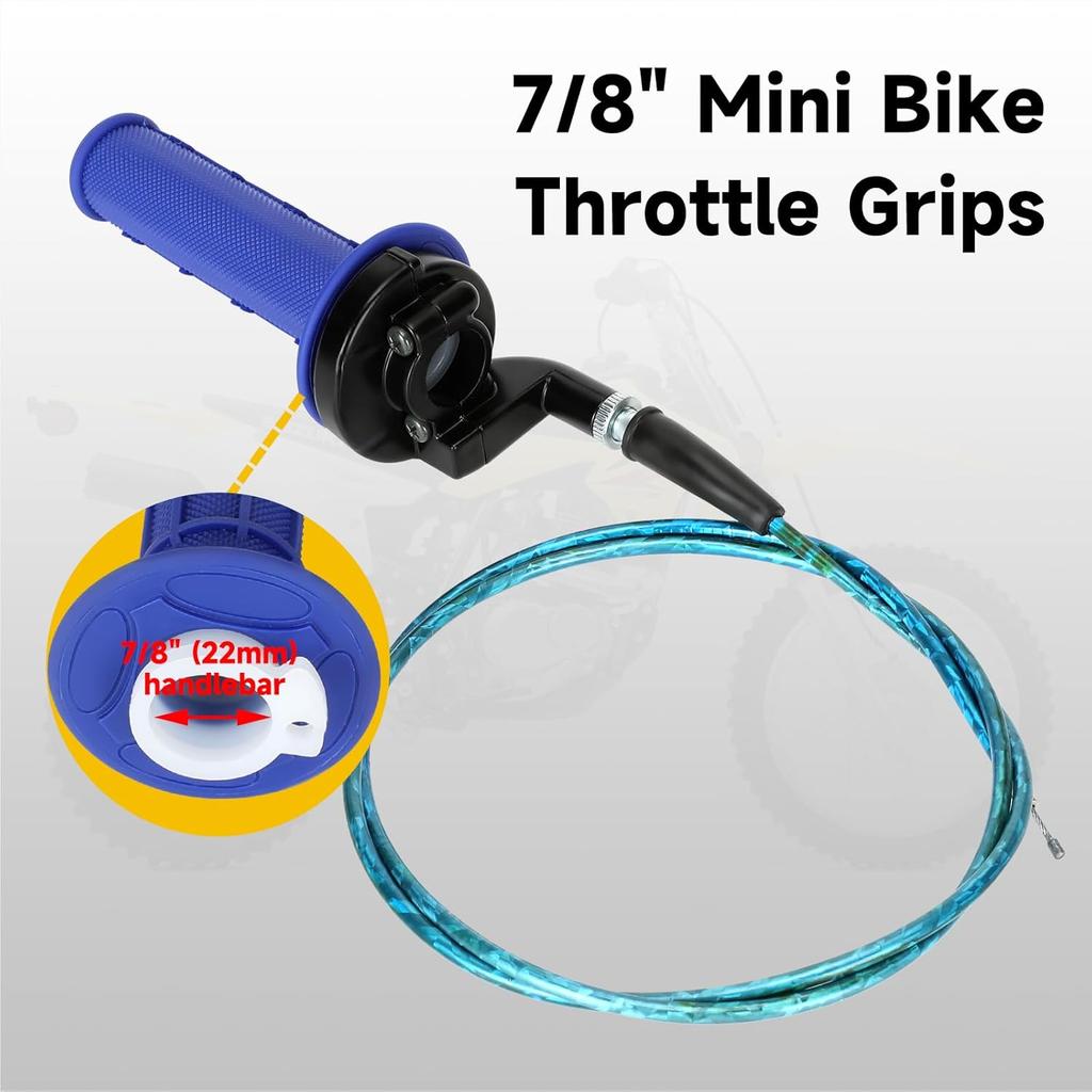 HIAORS Mini Bike Throttle Assembly Compatible With Coleman CT200U BT200X CT200U-EX, 7/8 Twist Throttle Cable Handle Grips Kit For Dirt Pit Bike