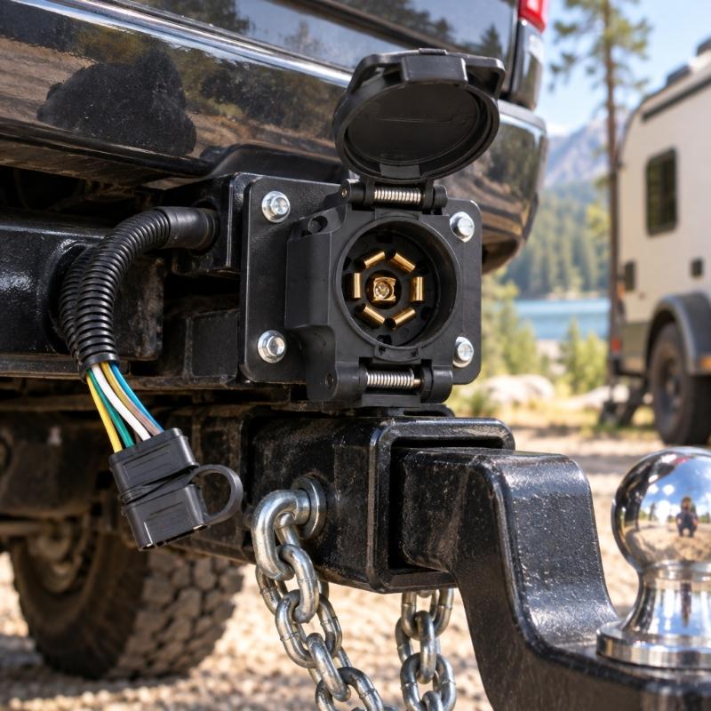 Trailer Light Wiring Interface for 12 V Electrical Circuits, Bringing Tail, Brake, and Turn Signal Connections into One Electrical Point