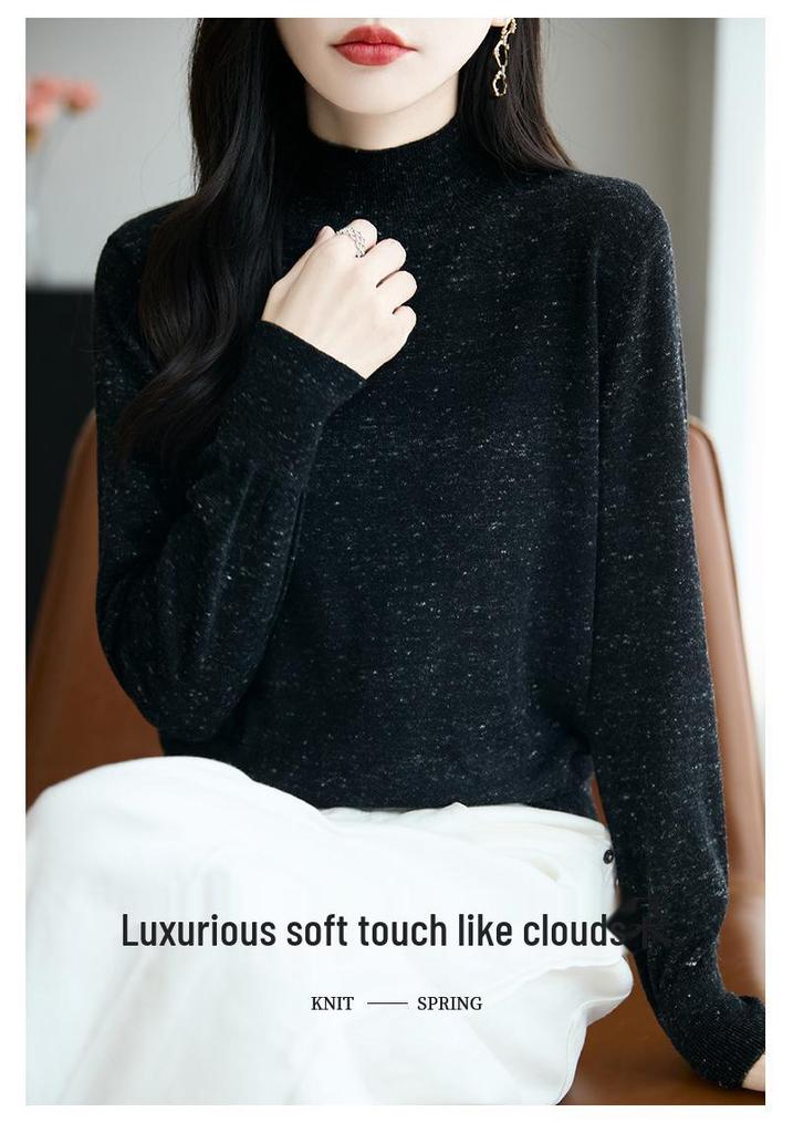 High-Neck Women's Slim-Fit Sweater: Soft, Comfortable, and Versatile for Autumn and Winter