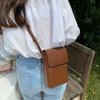 Simple Solid Women Handbags PU Leather Phone Shoulder Purses Flap Crossbody Bags Storage Bag