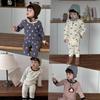 Autumn and Winter Pure Cotton Cartoon Boneless Loungewear Baby Clothes 280g Wool Pull Frame Boys Pajamas Set