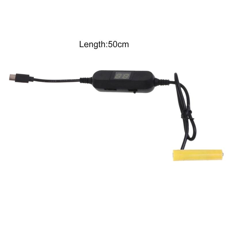 Type C 5V3A to 1.5V-12V LR3 AAA Dummy Battery Power Cable for Radios LED Light Toy Keyboard Replaces AAABatteries