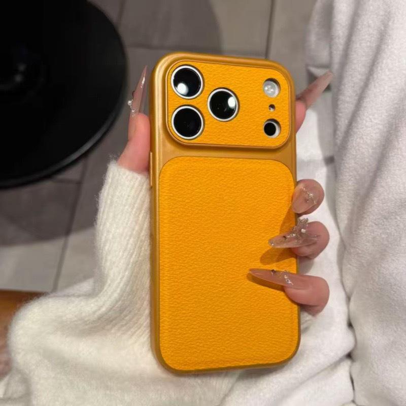 Lychee Pattern Leather Phone Case for iPhone 17 Pro/16 Pro/15 Pro/14 Pro - Autumn/Winter Design