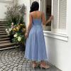 2026 Summer New European and American Women's Clothing Pastoral Temperament Plaid A Word Waist Pendulum Suspender Dress