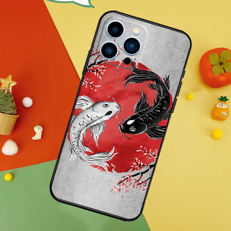 Koi Fish Yin Yang Phone Case For iPhone 17 Pro Max 16 15 14 13 12 11 Pro Max Plus 12 13 Mini 16e 17 Air Cover