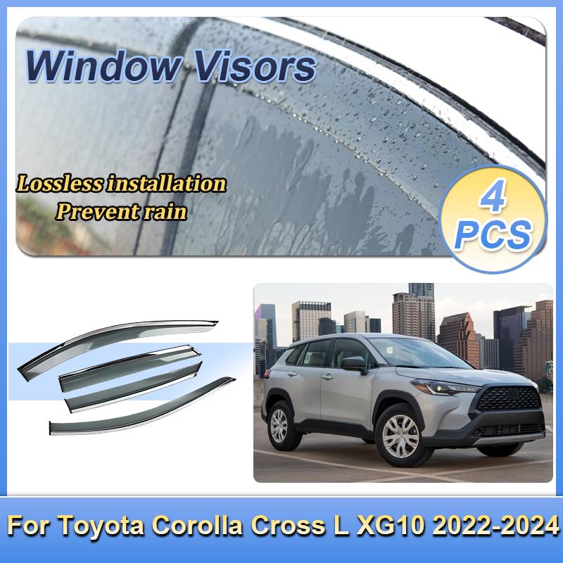 For Toyota Corolla Cross L XG10 2022-2024 Window Door Visor Vent Awning Sun Rain Wind Guard Cover Deflector Car Accessories
