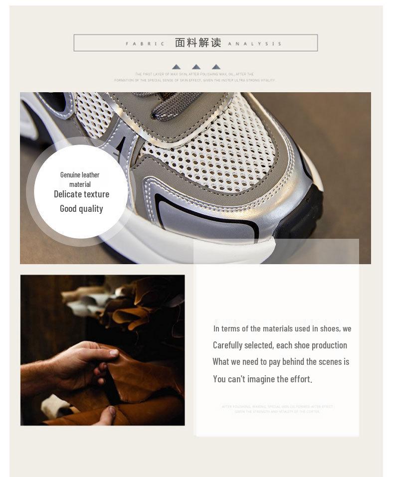 Damen 8cm Höhenvergrößernde Klobige Sneaker, Atmungsaktives Mesh, Dicksohlige Sportliche Freizeitschuhe A8895