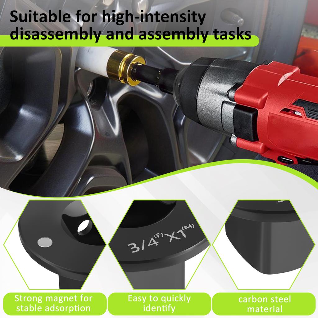 Low-Profile Impact Socket Adapter Set 3/4 to 1,1/2 to 3/4,1/2 to 3/8,1/4 to 3/8 Drive Ratchet Adapter 4 Pcs Socket Adapter Set
