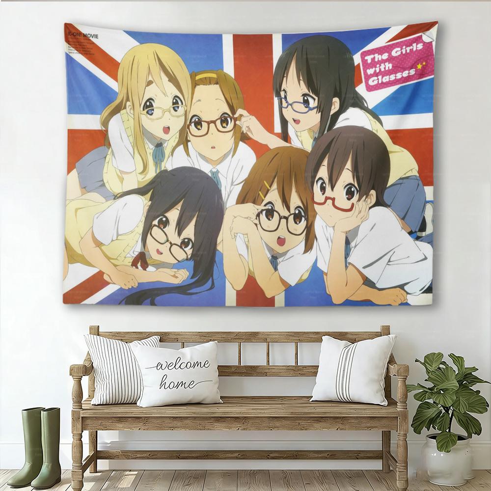 

KON Keion Anime Tapestry Glasses Girls Wall Art Aesthetic Bedroom Dorm Cave Wall Hanging for Anime Fans 74x94cm(29x37in)