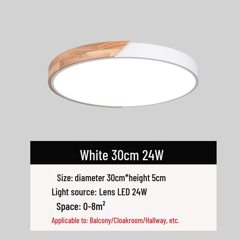 Natural Wood LED Ceiling Lamp for Bedroom and Living Room