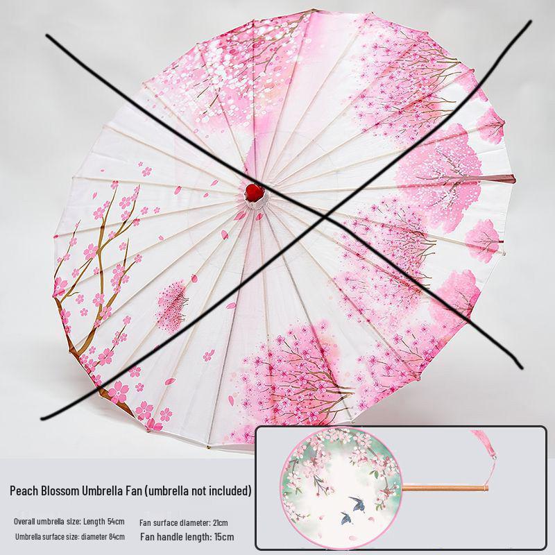 Ancient Style Chinese Hanfu Silk Cloth Umbrella - Oil Paper Sun Umbrella for Dance and Photography Props