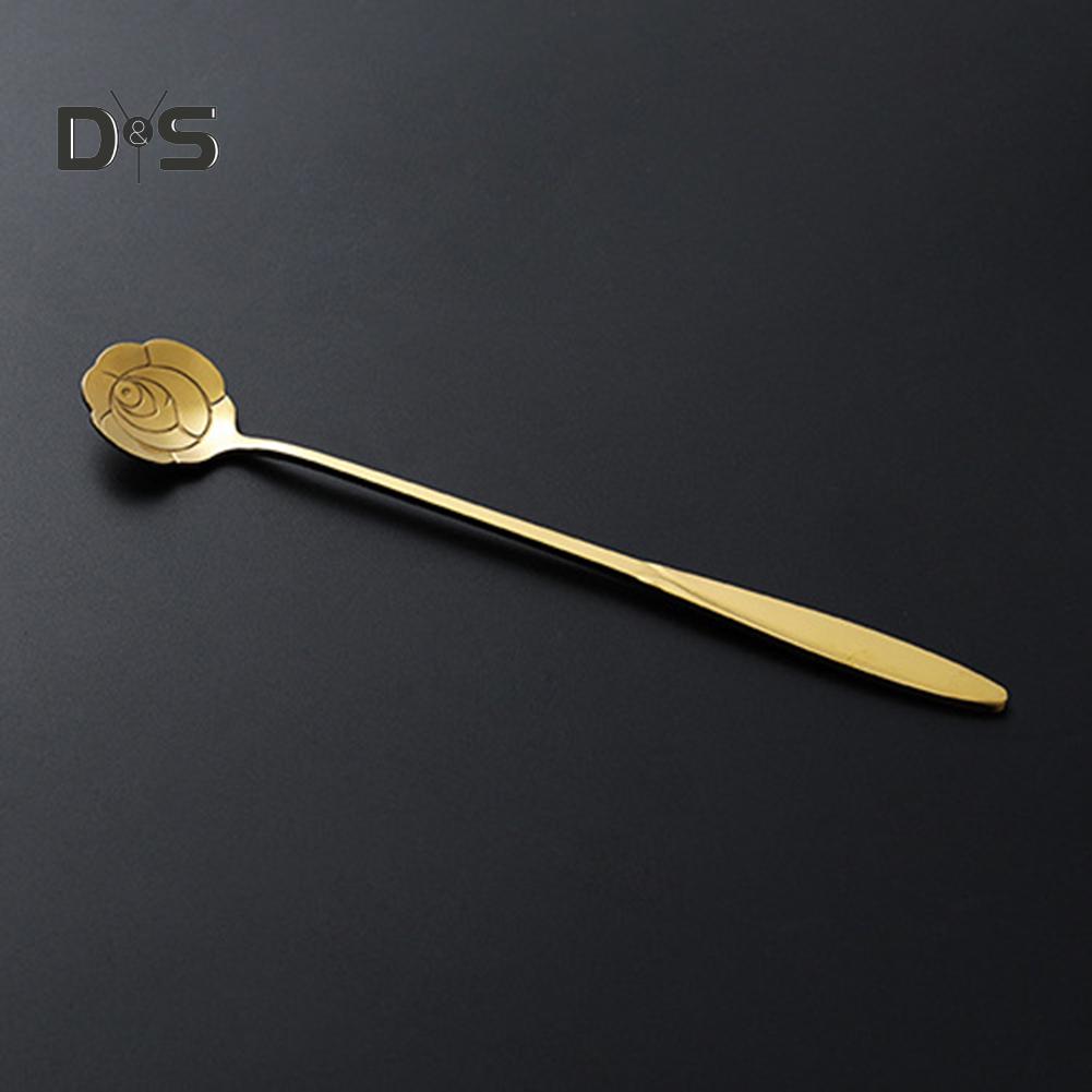 Long Handle Ice Cream Dessert Coffee Mixing Spoon