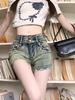 High Street Retro Spicy Girl Denim Shorts - Women's Slimming Sexy Summer Hot Pants with Rivets