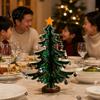 Decorative LED Christmas Tree Wooden Advent Calendar 2026, 24-Day Tabletop Xmas Interactive Gift for Kids Ornaments Countdown Holiday Party Supplies,