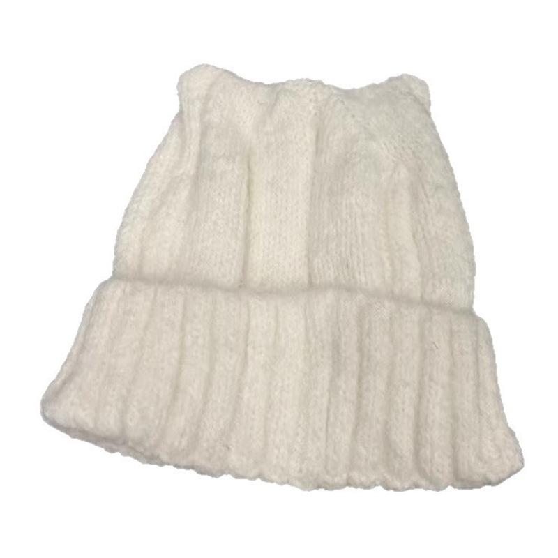 Cute Age-reducing Pointed Cat Ears Wool Hat for Women, Warm In Autumn and Winter, Large Elastic and Thin, Niche Knitted Hat, Cold Hat
