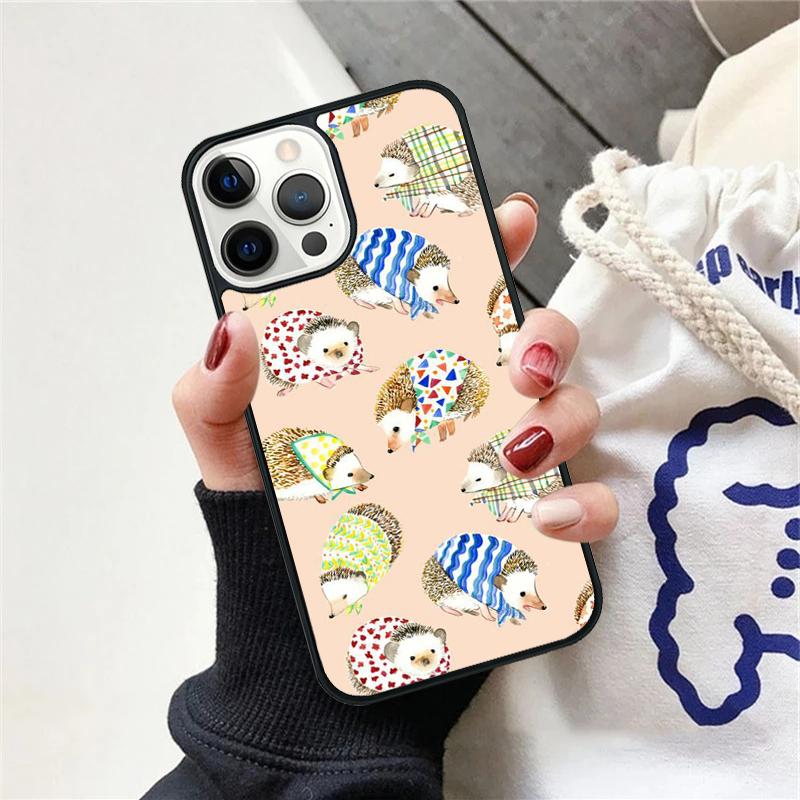 Kawaii Little hedgehog colored Phone Case For iPhone 17 Air 15 16 Cover  11 13 14 Pro Max 12 Plus Max Fundas