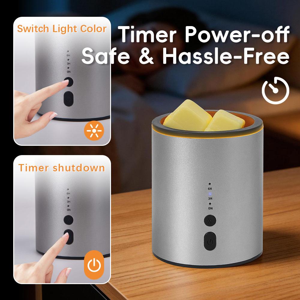 Wax Melt Heater Metal Wax Heater for Aromatherapy Wax Electric Aromatic Candle Oil Burner 2-in-1 USB Plug