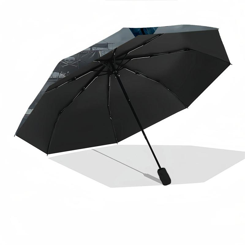 Pirate ships, Dark ocean Themed Automatic Opening and Closing Umbrella, Brightly Colored 8 rib Portable Umbrella, Suitable for Men and Women