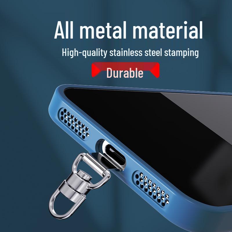 Ultra-Thin Mobile Lanyard Clip Case: Stainless Steel Connector with Buckle