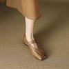 Great to wear French single shoes women's retro square head one-word buckle Mary Jane shoes women's round head low heel medium heel thick heel