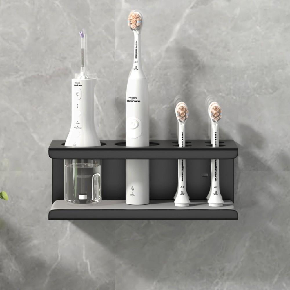 New Aluminum Alloy Toothbrush Holder No Drilling with Diatom Base Toothbrush Rack Self Adhesive Bathroom Storage Shelf Home Use