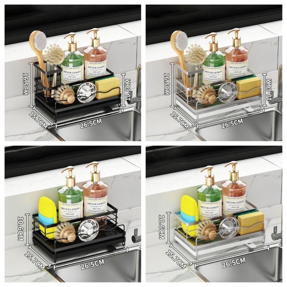 Stainless Steel Kitchen Sink Rack Self-draining Quick Dry Dishcloth Organizer Large Capacity Rustproof Kitchen Sponge Holder