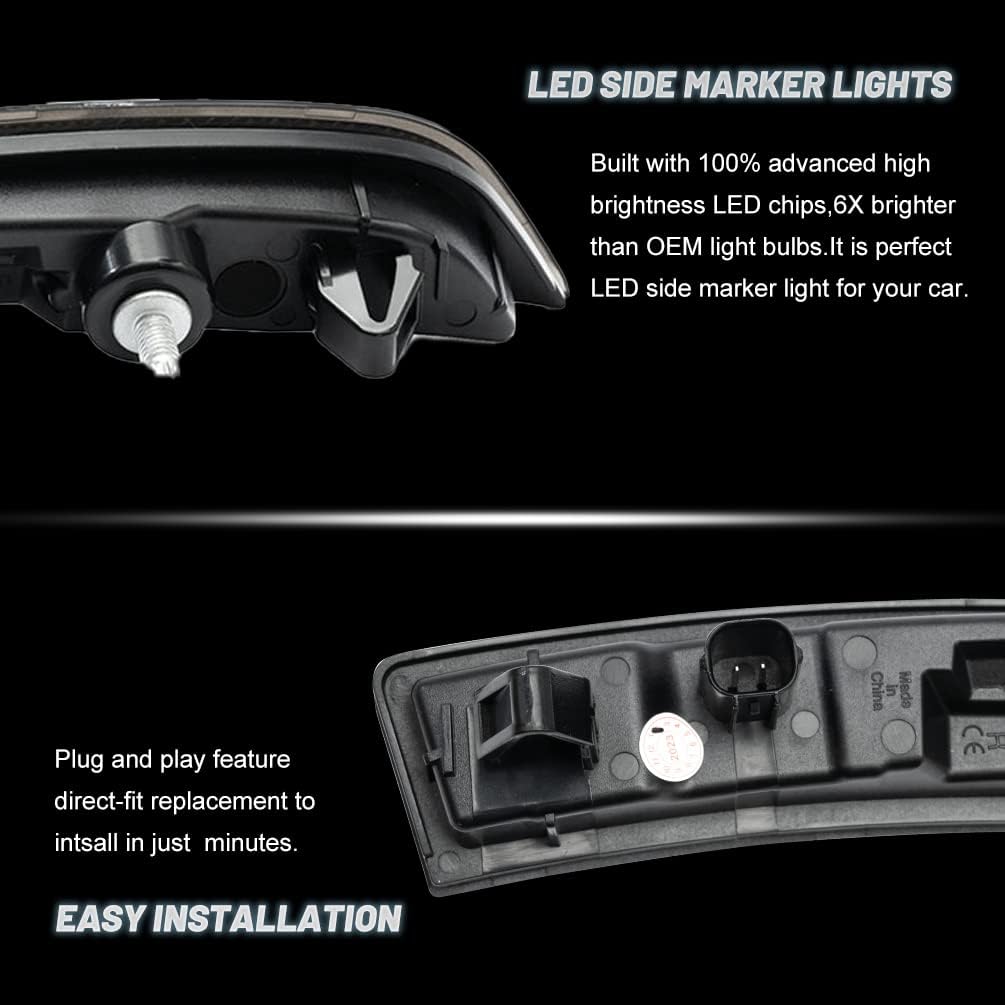 NJSBYL Amber LED GR86 Side Marker Lights Assembly for 2022 2023 Toyota GR86 Subaru BRZ Left Driver Right Passenger Side Bumper Marker Light Turn