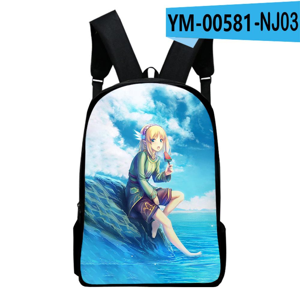 Harajuku Novelty Youthful In The Land Of Leadale Student School Bags Notebook Backpacks 3D Print Oxford Waterproof Travel Bags
