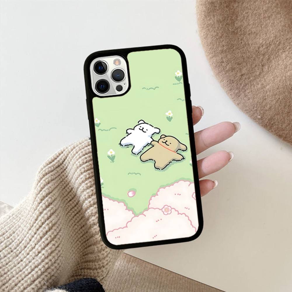 

Line CARTOON P-PuppyS Phone Case For IPhone 11 12 13 14 15 16 17 Pro Max Plus PC+TPU Shockproof Shell iPhone 14 plus
