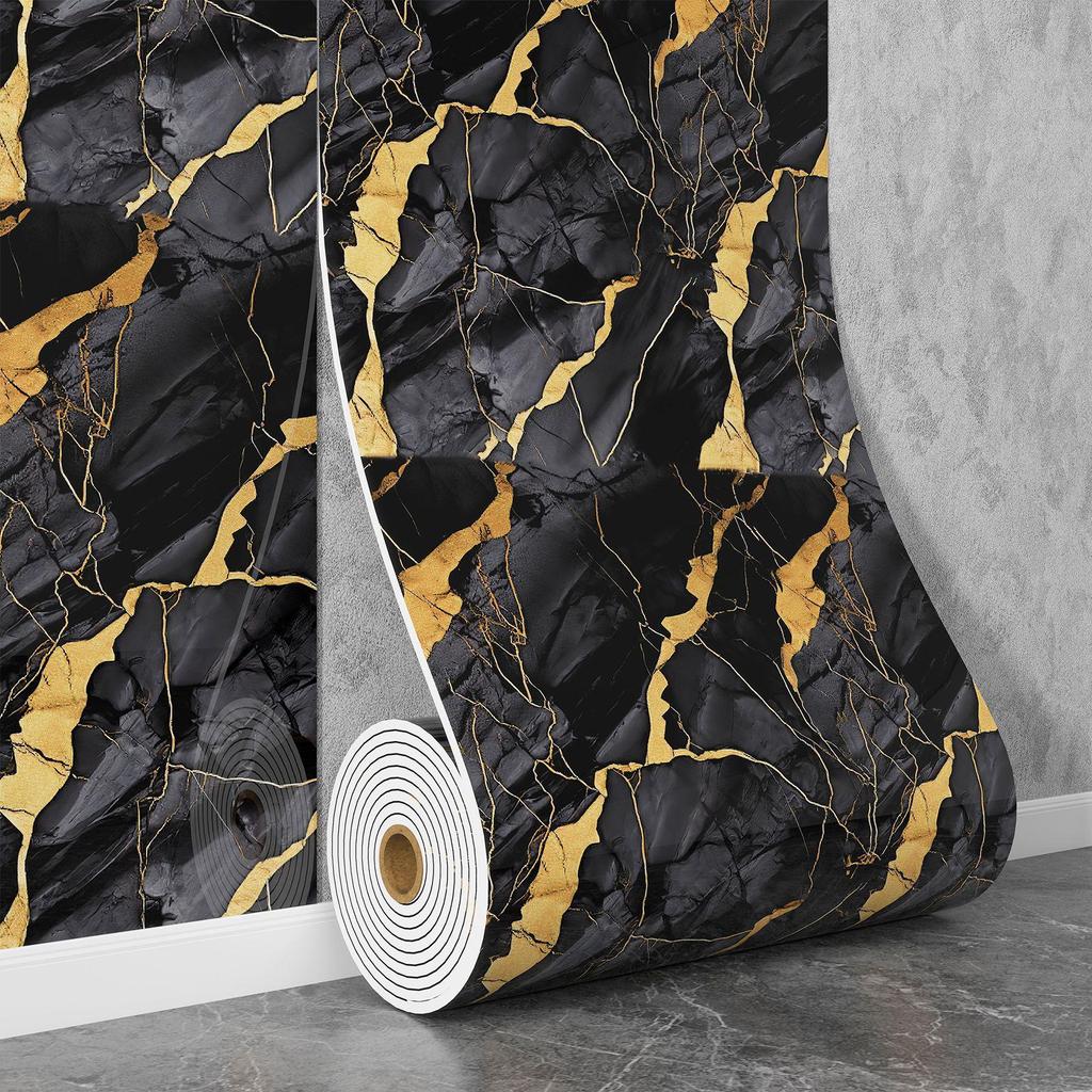Adesivo Murale Impermeabile Autoadesivo effetto Marmo per Bagno, Soggiorno, Cucina e Sfondo TV.