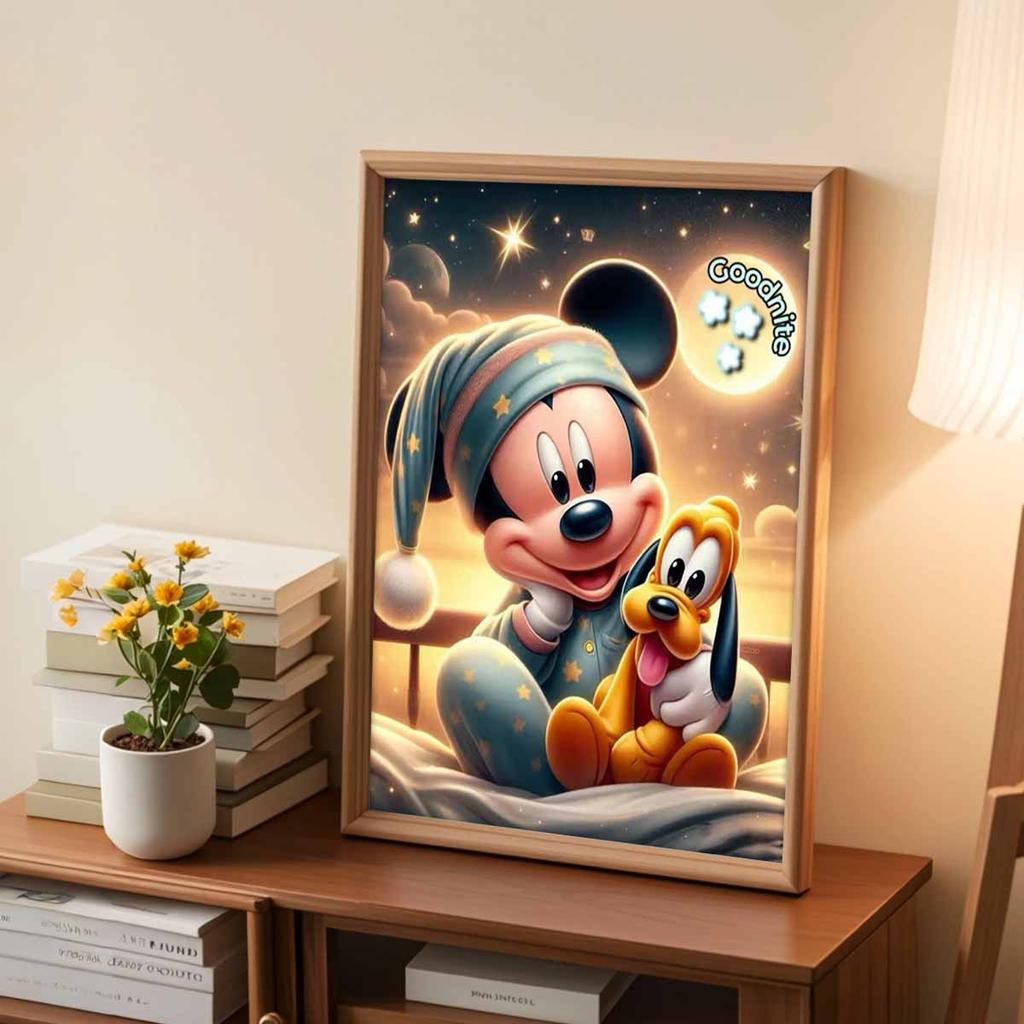 DIY Diamond Painting Mickey Mouse and The PuppyCross Stitch Kit Mosaic Art Diamond Painting Full Circle Diamond Home Decoration