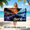 Music Guitar Theme Beach Towel Personalized Custom Name & Text Soft Quick Dry Beach Towel for Swimming Travel