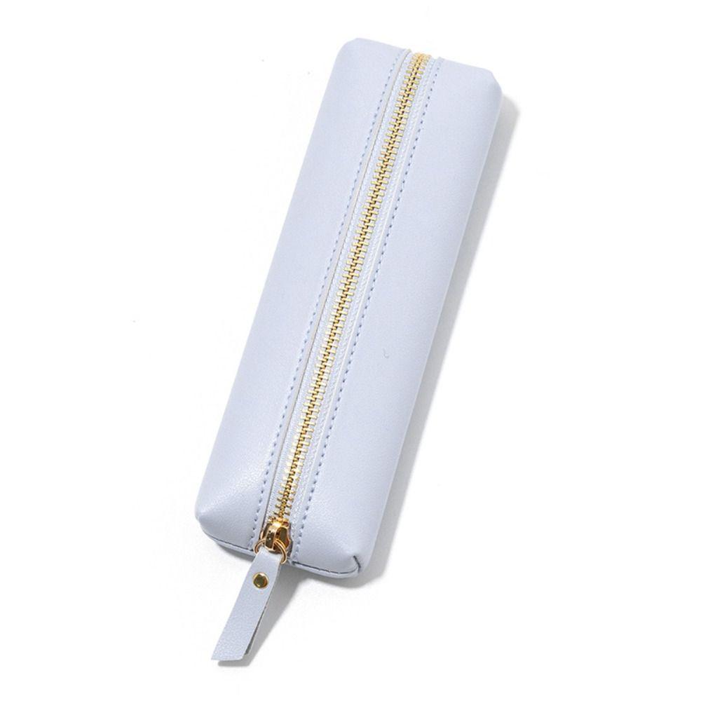 Zipper Pen Case Storage Bag Protective Bag Pencil Pouch Holder Vintage Leather Pencil Bag Glasses