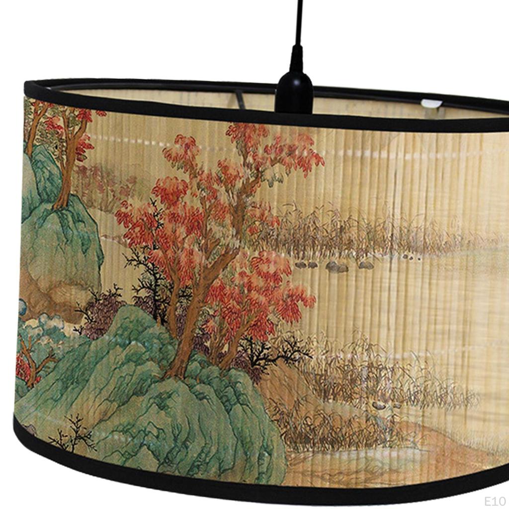 Bamboo Drum Lampshade for Ceiling And Table Use
