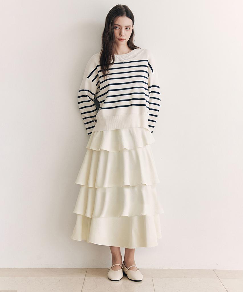 Zero Street [3 Colors] Tiered Flare Skirt