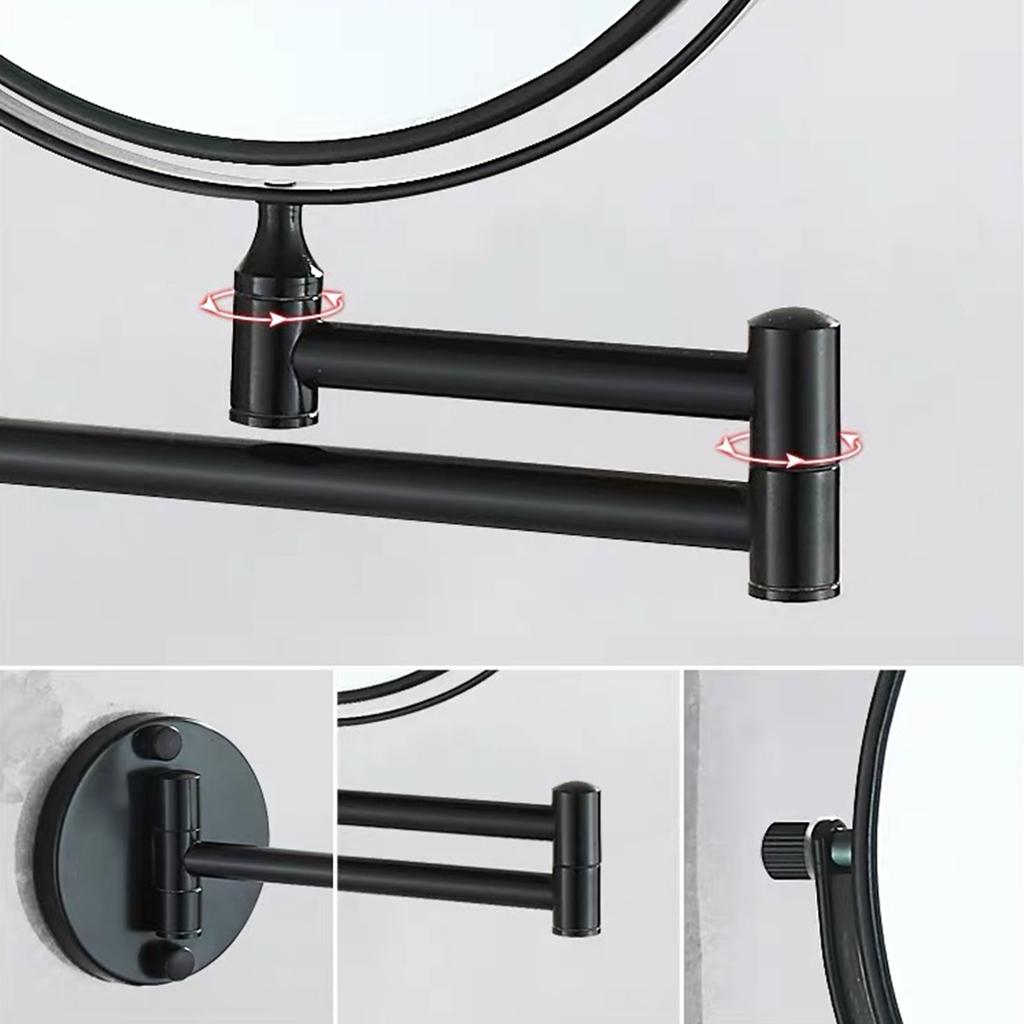 Nástěnné zrcátko na make-up 3x zvětšení Otočné sklopné toaletní zrcátko pro samoúčes a každodenní holení