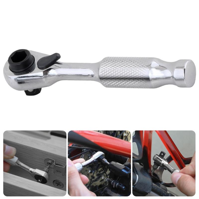 Double Mode Ratcheting Spanner 72 Tooth Gear System Mini 6.35mm Bit Socket Nonslip Grip Industrial Grades Steel Tool