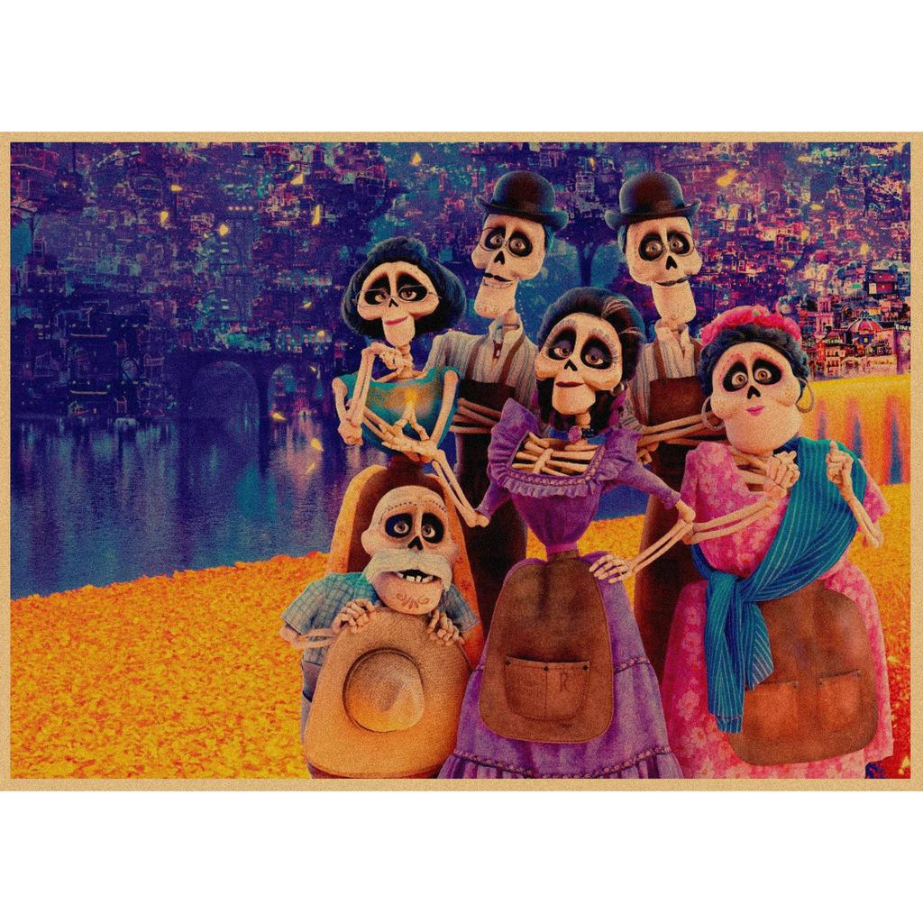 Coco Retro Anime Kraft Paper Poster - Decorative Wall Art Mural