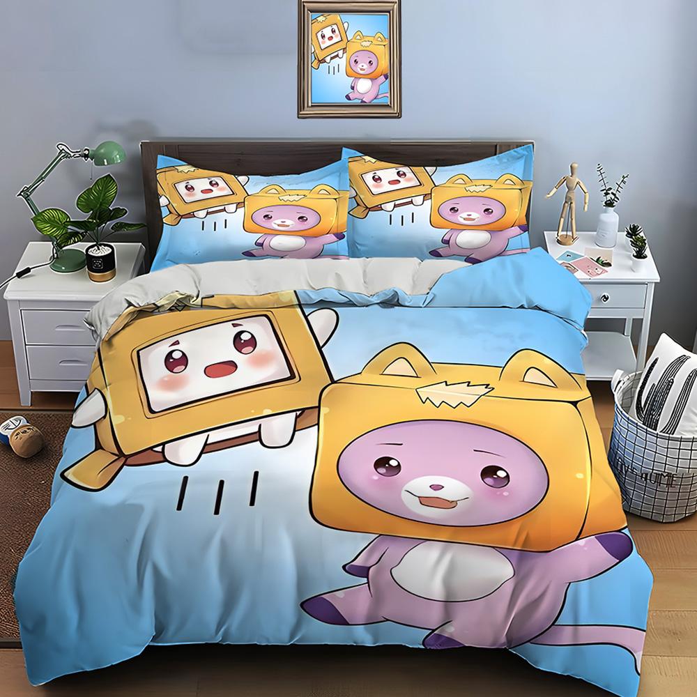 Cartoon Doll L-Lankyb0x Print Bedding Set Duvet Cover 1 Duvet Cover 2 Pillowcases Adult and Children Bedding Set Luxury Gifts