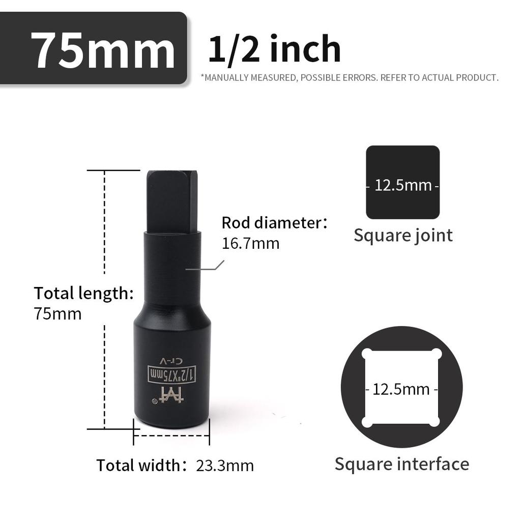 1Pc Heavy Duty Long Extension Bar Ratchet Wrench Impact Socket Extender Pneumatic Tool  1/2 3/4 1 Inch 75 125 150 200 300 400mm