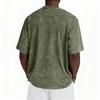 Men Vintage Washed Short Sleeve T Shirt Crew Neck with Chest Pocket Casual Loose Fit Soft Fabric Classic Style