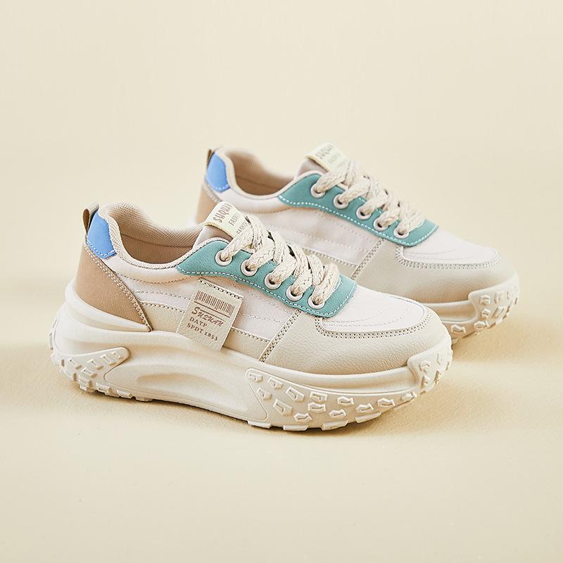 

Повседневные кроссовки на толстой платформе для женщин, дышащие нескользящие кроссовки для ходьбы, теннисные кроссовки на шнуровке, удобные женские спортивные туфли для папы 40