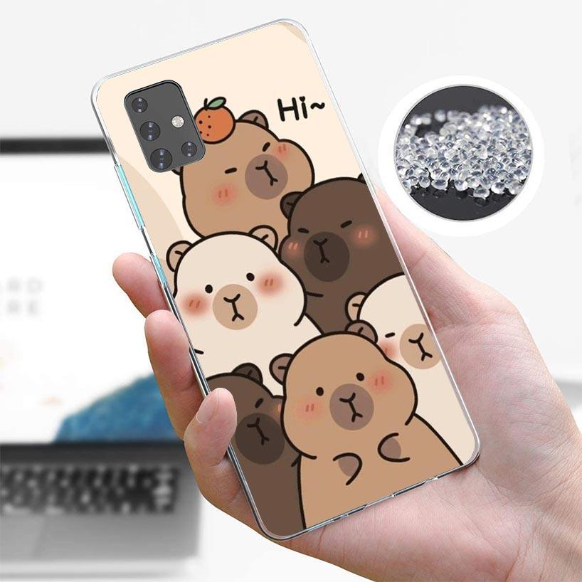 Funny Capybara Cartoon Animal Phone Case For Samsung Galaxy A12 A52S A42 A32 A22 A51 A50 Note 20 Ultra 10 S10 Plus A71 A70 A31 A