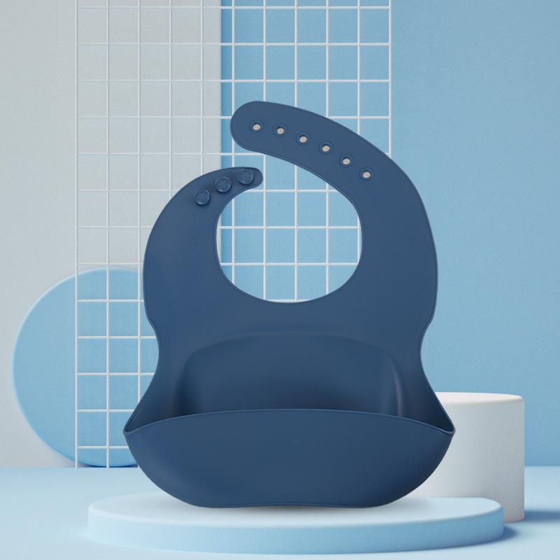 Waterproof Silicone Baby Bib - Large, Wash-Free, Drool & Meal Bib for Newborns and Children