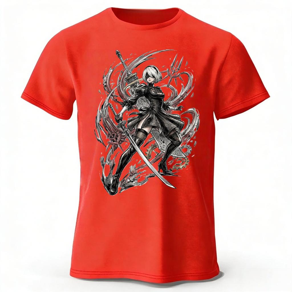 2026 New Neil Mechanical Era 2B Pure Cotton Short Sleeved Mens Summer Fashion Casual Loose Comfortable Plus Size Tshirt Top