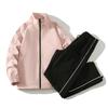 Men Autumn Handsome Suit Windproof Stand Collar Jacket+ Straight-Leg Pant Sports Two Piece Set