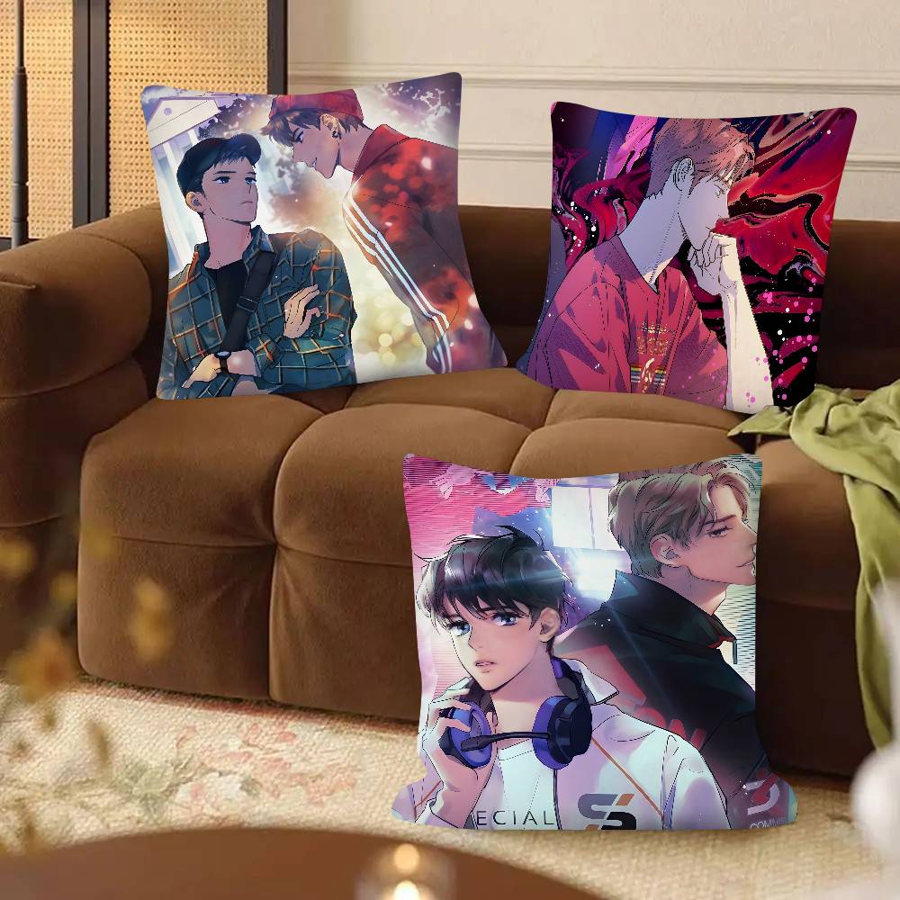 Anime S-Semantic Error Pillow Case Square Pillow Bedroom Sofa Leisure Comfort Cushion Car Living Room Home Decoration
