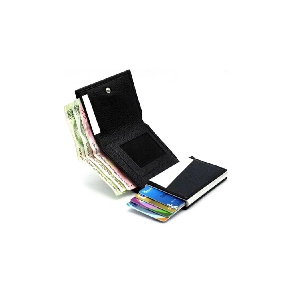 Kunstleder-Herrenmechanismus, veganes Leder-Kartenhalter-Portemonnaie-Portfolio, Lila