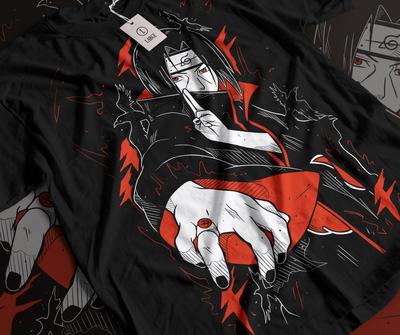 Itachi Uchiha T-Shirt Naruto Rasengan Jiraiya Anime Manga Style Shirt All Size